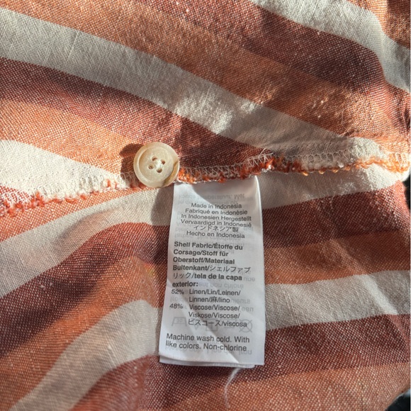 Madewell Pull-On Wrap Midi Skirt in Stripe Linen Blend Trip Stripe Avalon Pink - Picture 10 of 10